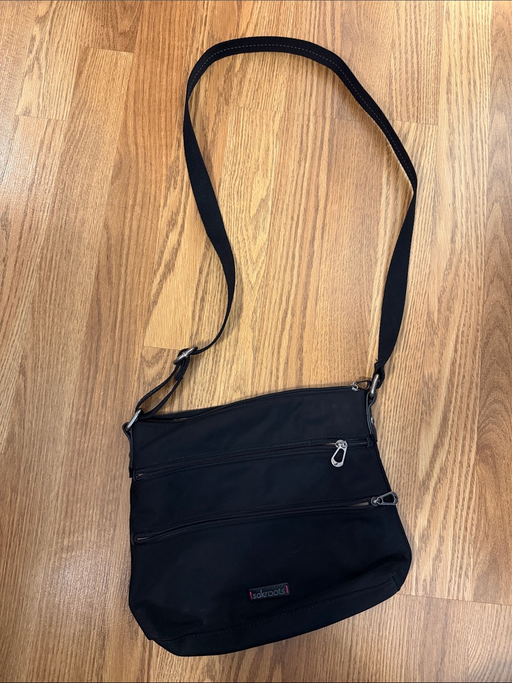Sakroots Black Nylon Crossbody Messenger Bag for Men